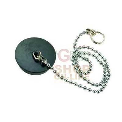 BLACK RUBBER CAP WITH CHAIN BRASS BEADS 90 DIAM. MM. 40