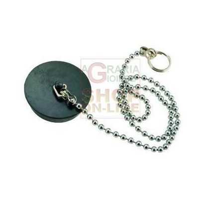 BLACK RUBBER CAP WITH CHAIN BRASS BEADS 90 DIAM. MM. 47