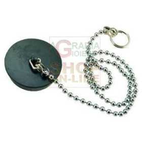 BLACK RUBBER CAP WITH CHAIN BRASS BEADS 90 DIAM. MM. 52