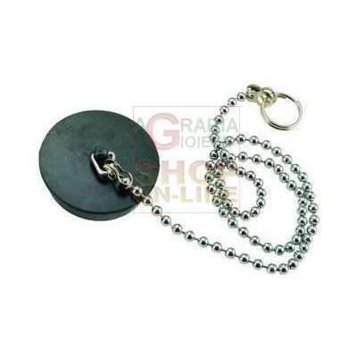 BLACK RUBBER CAP WITH CHAIN BRASS BEADS 90 DIAM. MM. 52