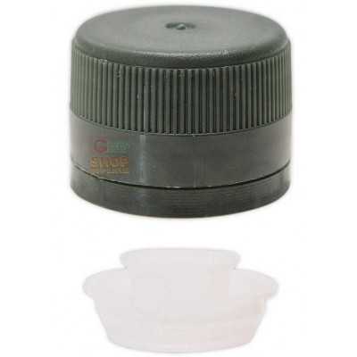 PLASTIC THREADED CAP WITH GREEN NON-FILLING POURER 31.5X24 PCS.