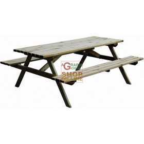 BLINKY WOODEN TABLE WITH BENCHES MOD. PRIMULA 179X150X72