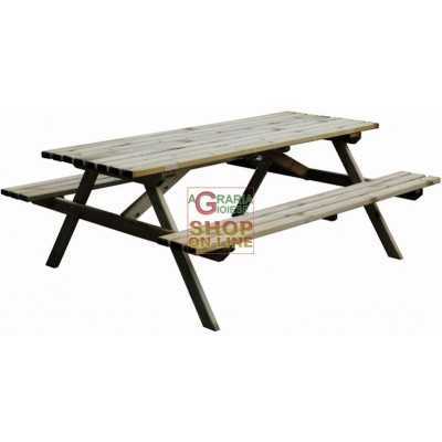 BLINKY WOODEN TABLE WITH BENCHES MOD. PRIMULA 179X150X72