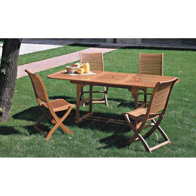 YELLOW BALAU WOODEN TABLE RIVIERA MODEL CM. 80 260 X 110.24