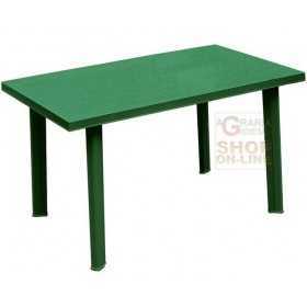 RECTANGULAR GREEN VELO POLYPROPYLENE TABLE CM. 126X76