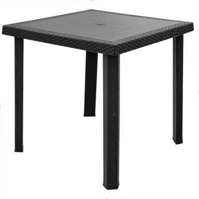 TAVOLO IN RATTAN FIGARO ANTRACITE CM. 80x80 