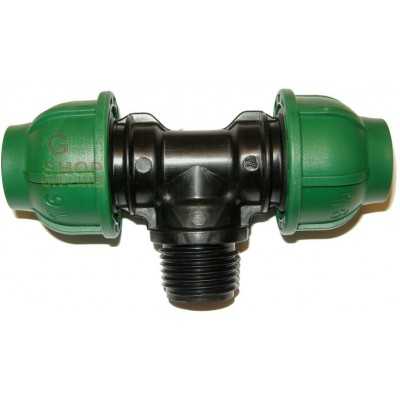 TEE MASCHIO PER TUBO NERO 32 X 1 X 32 
