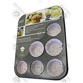 Pan for 12 cavity muffins mold with Non-stick and Anti-scratch