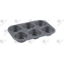 Teglia per stampo 6 muffin in Alluminio Pressofuso Nero cm.