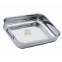 RECTANGULAR TRAY WITH RIVETED STAINLESS STEEL HANDLES CM.