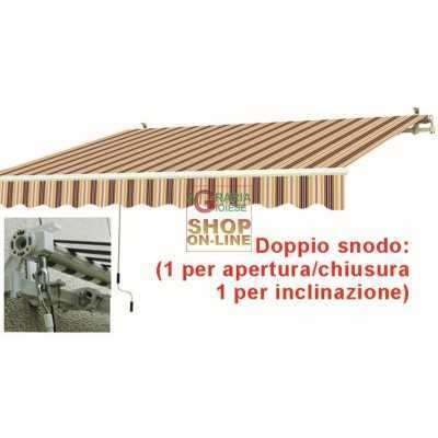 AWNING WITH RETRACTABLE ARMS WHITE RED CM.395X250