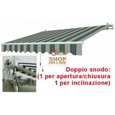 AWNING WITH RETRACTABLE ARMS WHITE GREEN CM.395X250