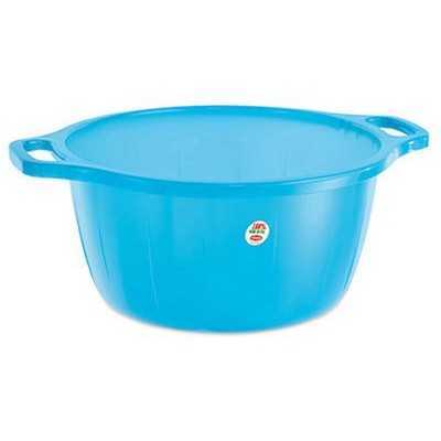 Blue rounded plastic basin diam. cm. 35