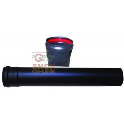 ENAMEL TUBES FOR PELLETS STOVE MM.1 ENAMELED MATT BLACK CM. 8 X