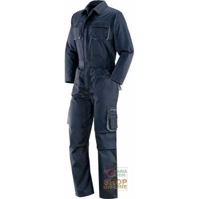 SUIT 65% POLYESTER 35% COTTON MULTIPOCKETS BLUE GRAY COLOR SIZE