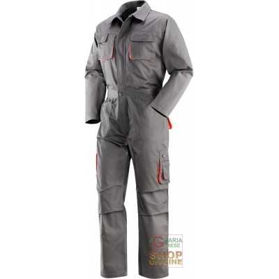 SUIT 65% POLYESTER 35% COTTON MULTIPOCKETS COLOR GRAY ORANGE