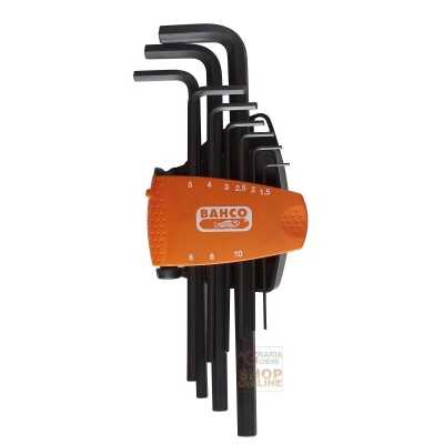 BAHCO ART. BE-95880 SERIES HEXAGONAL KEYS BLACK FINISH PCS. 9