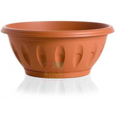 VASO CIOTOLA IN PLASTICA ALBA TERRACOTTA CON SOTTOVASO CM. 60 