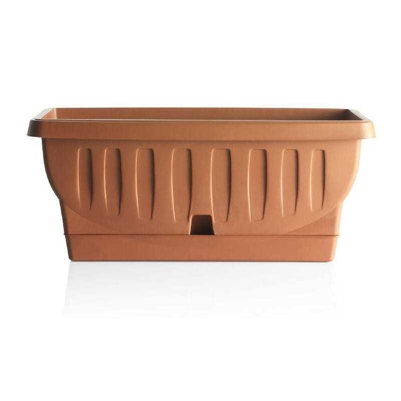 VASO Fioriera CASSETTA Da BALCONE Roxanne Con Sottovaso 40cm Veca Colore Bianco 84860390