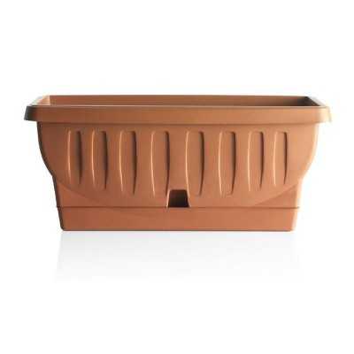 Vaso fioriera Bama Natura con sottovaso colore terracotta cm.