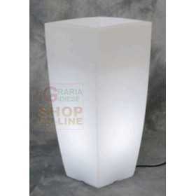 HOME LIGHT VASE IN COLORED RESIN CM. 40X40X90H. WHITE ICE