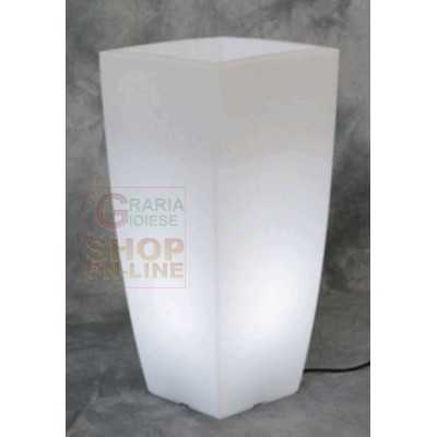 HOME LIGHT VASE IN COLORED RESIN CM. 40X40X90H. WHITE ICE