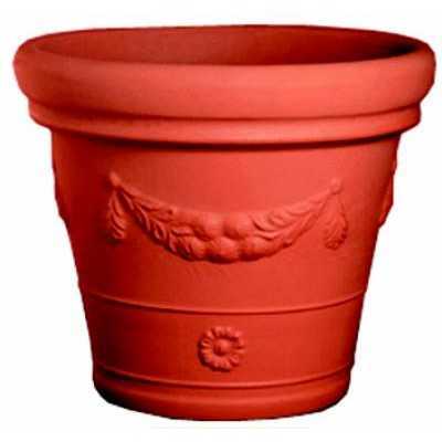 FESTONED PLASTIC VASE TERRACOTTA COLOR CM. 45