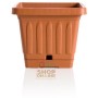 SQUARE PLASTIC VASE BAMA TERRACOTTA WITH SAUCER CM. 30 X30
