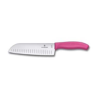 VICTORINOX COLELLO SANTOKU KITCHEN FIBROX HANDLE PINK