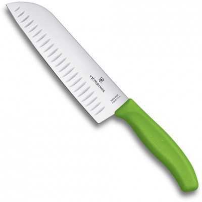 VICTORINOX COLELLO KITCHEN SANTOKU GREEN FIBROX HANDLE