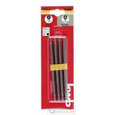 Einhell Set 4 extra long bits PH2 PZ1 PZ2 PZ3 mm. 130