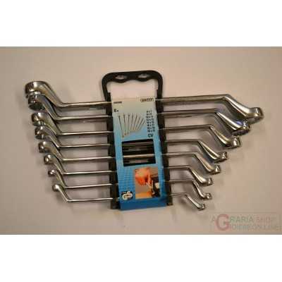 Einhell Set 8 chiavi poligonali doppie curvate CV con supporto 