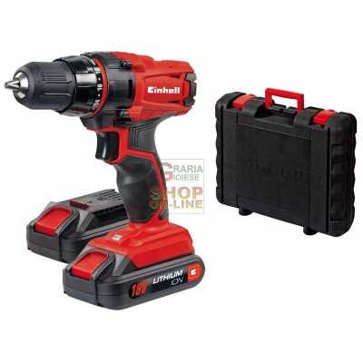 Einhell Hammer drill with 2 lithium battery 18v 1.5 ah TC-CD18