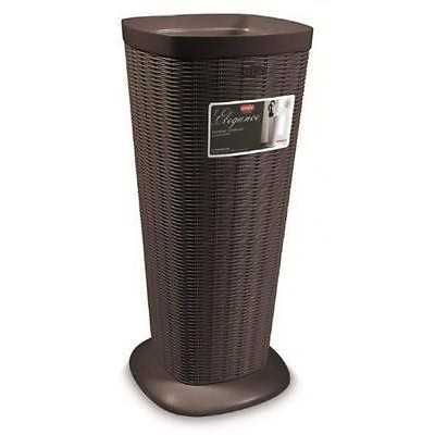 Elegant umbrella stand in Moka wicker finish cm. 25.5x25.5x57h.
