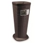 Elegant umbrella stand in Moka wicker finish cm. 25.5x25.5x57h.