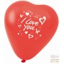 FACKELMANN 5 RED HEART SHAPED BALLOONS WITH WRITTEN I LOVE YOU