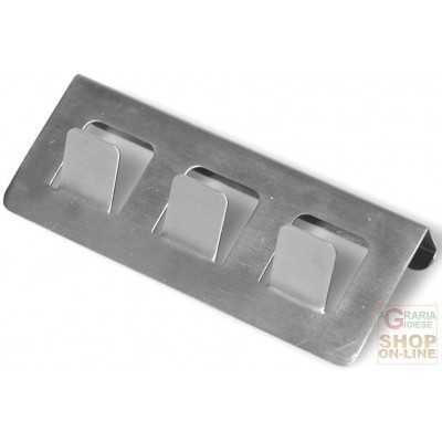 FACKELMANN HANGER FOR 3 PLACES DOOR IN SATIN STAINLESS STEEL