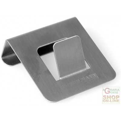 FACKELMANN HANGER FOR DOOR IN SATIN STAINLESS STEEL 5X5X2 CM.