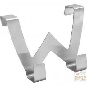 FACKELMANN DOOR HANGER IN SATIN STAINLESS STEEL WITH TWO PLACES