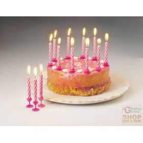 FACKELMANN BIRTHDAY CANDLES C SUPPORTS IN PINK OR BLUE 12 PCS 9