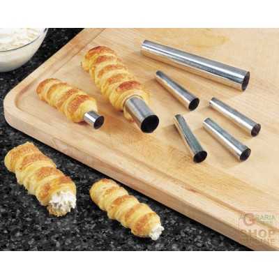 FACKELMANN STEEL CYLINDERS FOR CANNOLI ASSORTED SIZES 7 PCS.