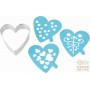 FACKELMANN HEART SHAPED COOKIE CUTTER WITH 3 STENCILS TO