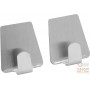 FACKELMANN SQUARE ADHESIVE HOOKS IN SATIN STAINLESS STEEL, PCS.