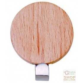 FACKELMANN ADHESIVE ROUND WOODEN HOOKS 1 PLACE PCS 2 DIA 4X0.5