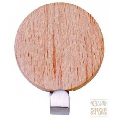 FACKELMANN ADHESIVE ROUND WOODEN HOOKS 1 PLACE PCS 2 DIA 4X0.5