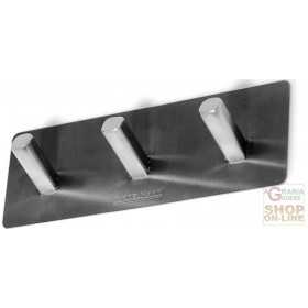 FACKELMANN TRIPLE ADHESIVE HOOK IN SATIN STAINLESS STEEL