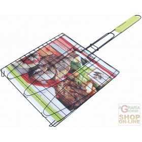 FACKELMANN SQUARE GRILL FOR MEAT AND FISH COATED WITH NON-STICK