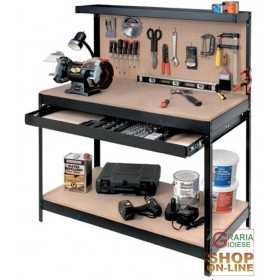 WORK BENCH WITH PERFORATED PANEL CM. 121 x 61 x 150H