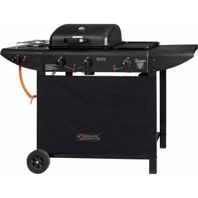 GAS BARBECUE WITH LAVA STONE COOKER AND CAST IRON PLATE MOD.