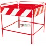 Fence barrier for manhole covers painted with reflective film